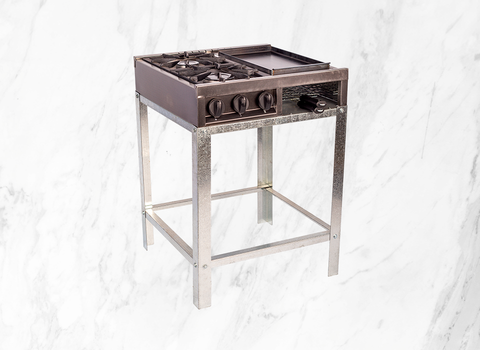 ANAFE INDUSTRIAL 2 H CON CARLITERO Y PLANCHA DANDA - 510A - Image 3